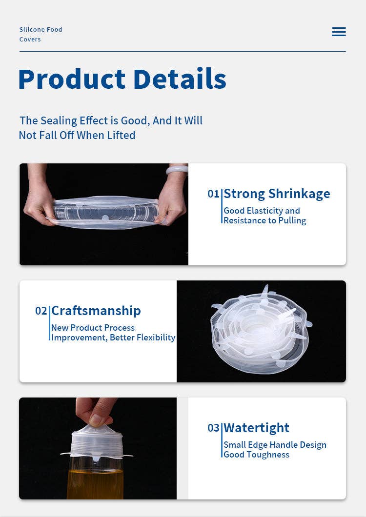 Farben mischen und anpassen Wiederverwendbare elastische Silikondeckel in Lebensmittelqualität, 6 Stück, Mindestbestellmenge 10 Stück für den Großhandel auf Faire5
