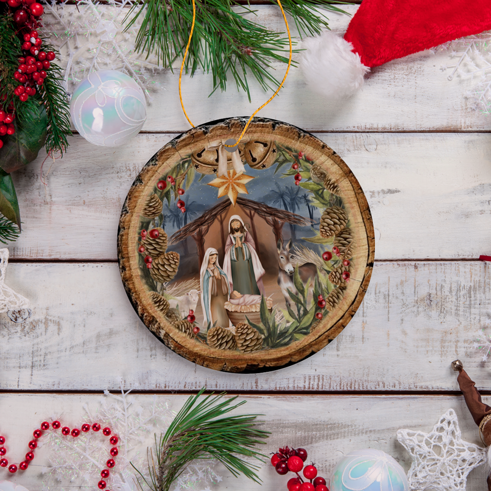 OrnamentallyYou - Wholesale Ornament - Rustic Nativity Birth of Christ Scene Ornament, Christianity1