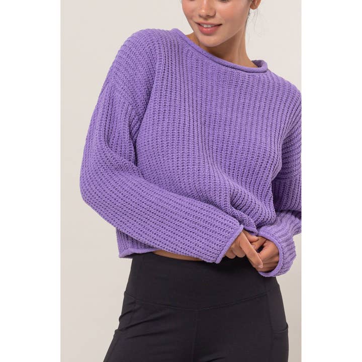 HYFVE - Wholesale Knit Sweater - Women's - DZ24F028-Rolled Edge Sweater