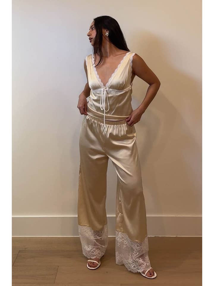 V Neck Sleeveless Top W/ Pants Sets for wholesale by Et Clet