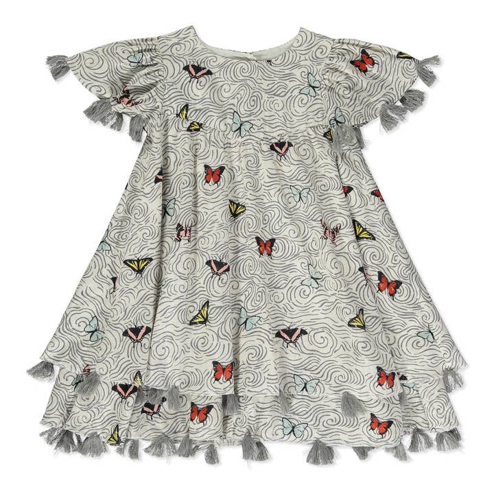Robe trapèze à imprimé papillon pour la vente par Poppet & Fox