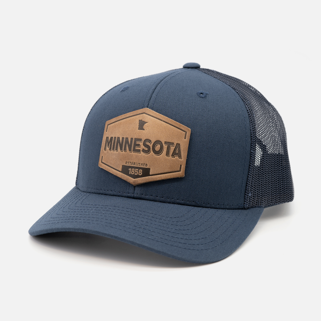 Range Leather Co. - Wholesale Trucker Hat - Unisex - Minnesota Established Hat | Leather Patch Trucker Hat3