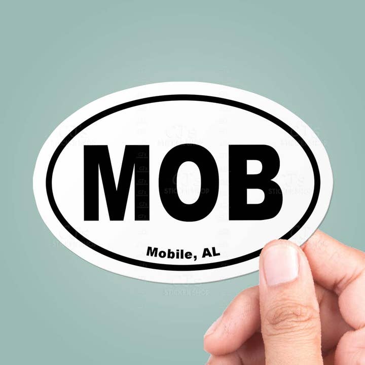 CJ's Sticker Shop - Vente Autocollant - Autocollant ovale en vinyle Mobile, AL