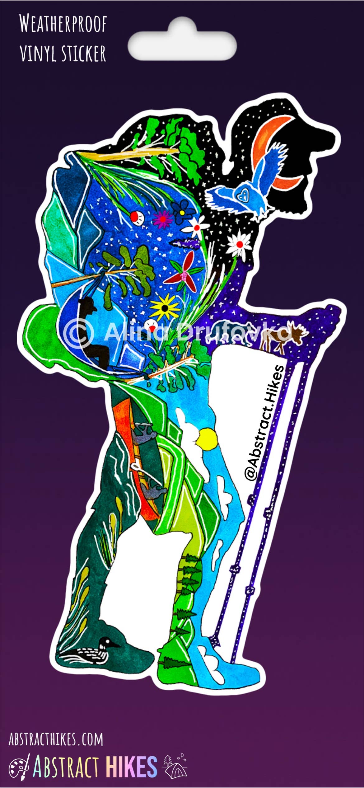 Abstract Hikes - Wholesale Sticker - Hiking Sticker: "Maine Hiker"6