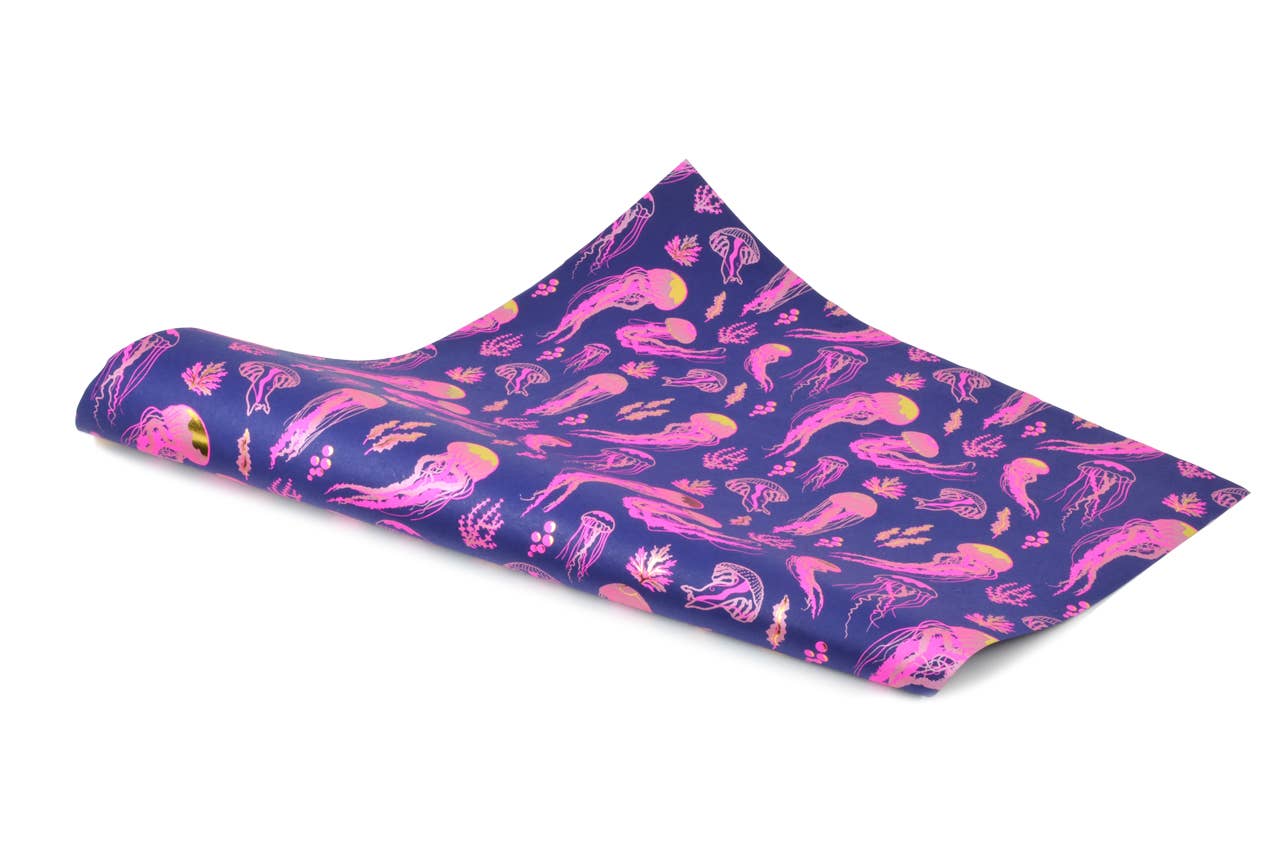 MIDORI Inc. - Venta al por mayor Sobre de papel de regalo - Lámina de medusa azul/rosa/rojo/dorada1