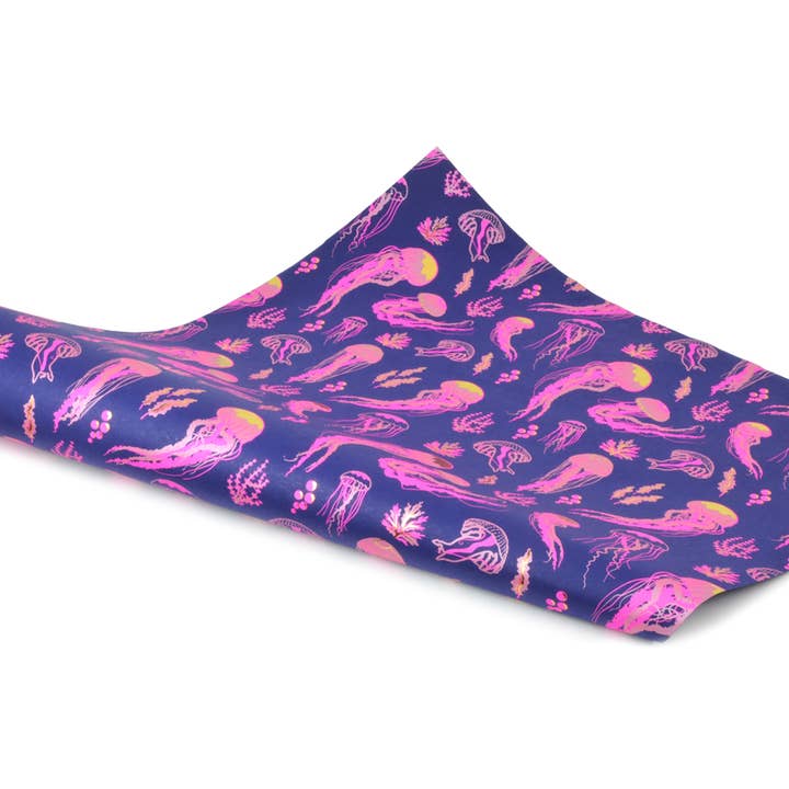 MIDORI Inc. - Wholesale Flat Wrap - Jellyfish Blue/Pink/Red/Gold Foil1