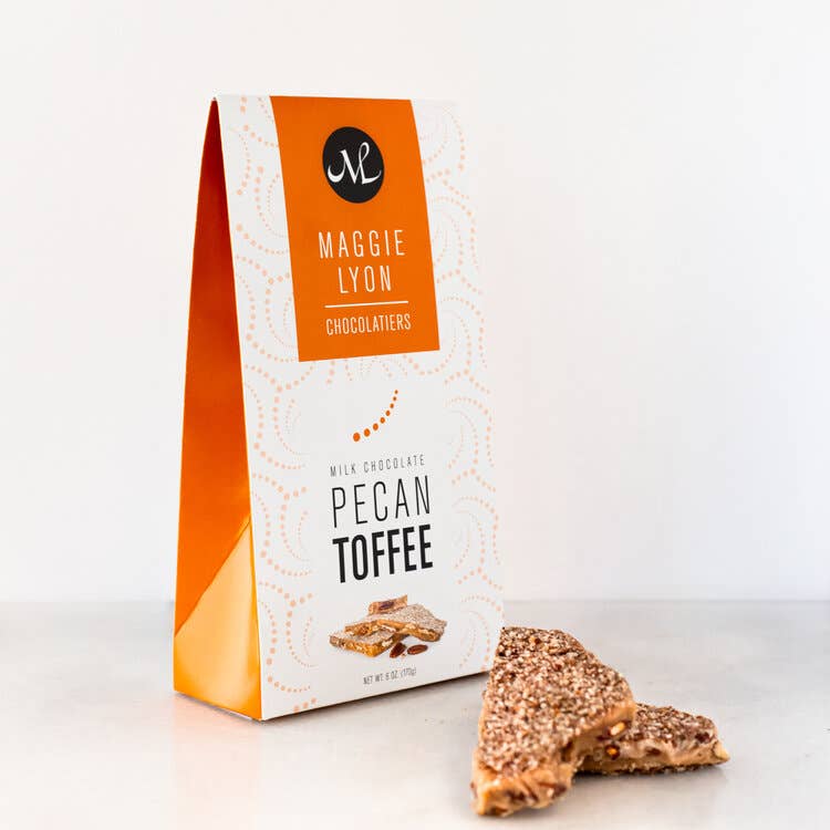 Maggie Lyon Chocolatiers - Wholesale Chocolate Covered Sweets - 6oz Milk Chocolate Pecan Toffee1