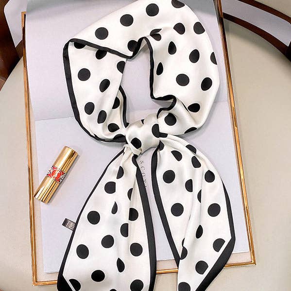 Vintage Polka-Dot Striped Printed Scarf for wholesale by Sheer Trend