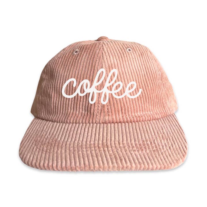 Casquette en velours côtelé Coffee Cursive pour la vente par Frankie Jean