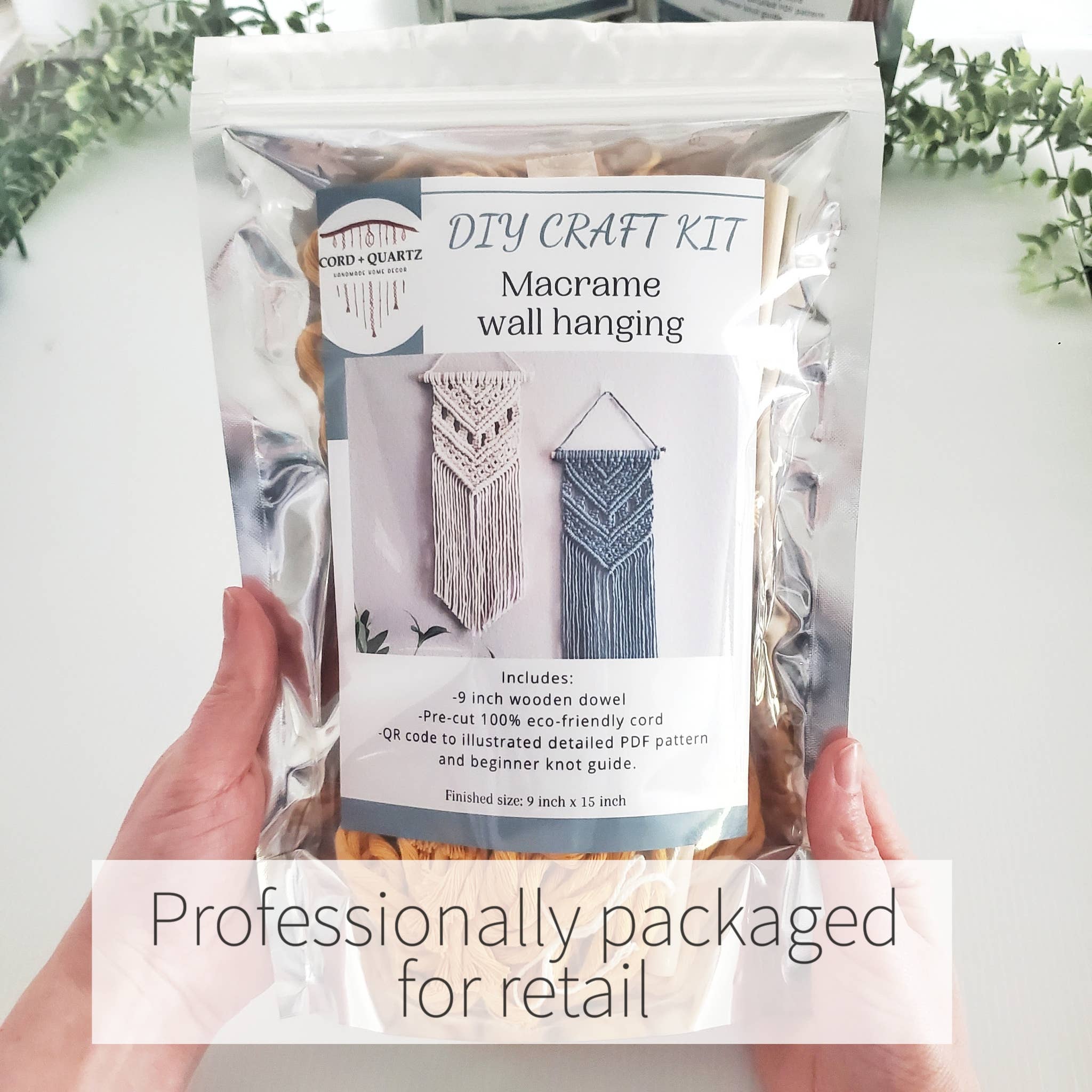 Cord + Quartz - Wholesale DIY Craft Kit - Macrame wall hanging DIY kit. Do it yourself craft kit7