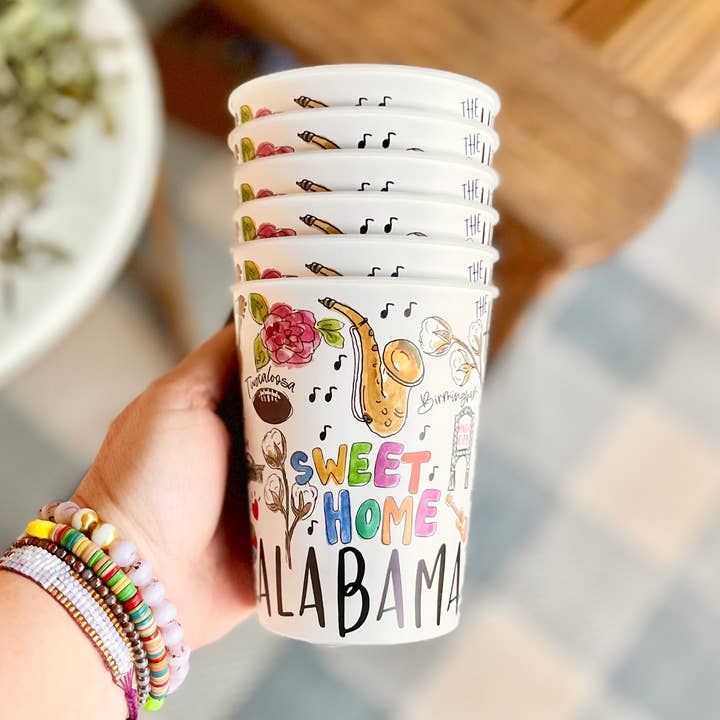 Happy By Rachel, LLC - Wholesale Drinking Glass/Cup - State of Alabama Reusable Party Cups, state pride0