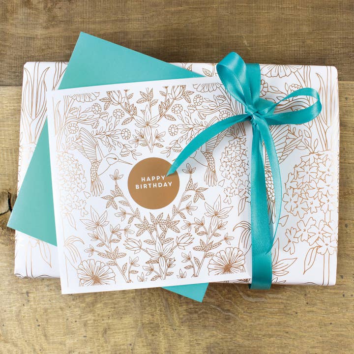 Bow & Hummingbird - Wholesale Birthday Card - Greeting card Happy Birthday1