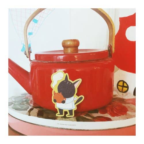 Sydney Warnes - Wholesale Sticker - Ghost-Tea Cat Sticker1