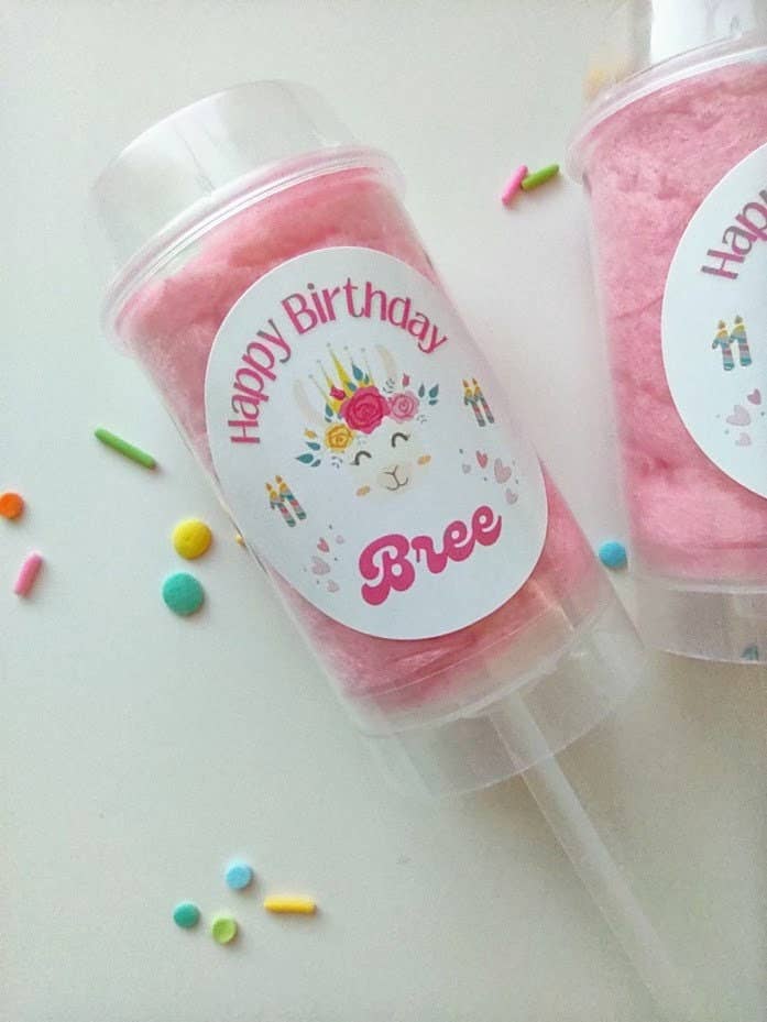 Hey Sugar Cotton Candy - Wholesale Lollipop - 15 Cotton Candy Party Favors, custom Push Pop treats, custom cake pops, baby shower favor, smash cake, gender reveal candy, dessert table3
