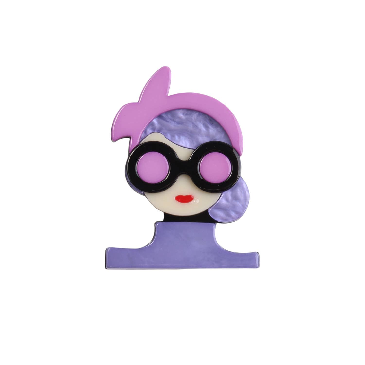 Miss Minna - Wholesale Brooch - 🕶️ Pop girl brooch with oversized glasses 🕶️0