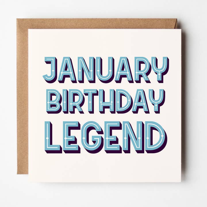 Month Of The Year - Birthday Legend Card for wholesale by Timmy Loves