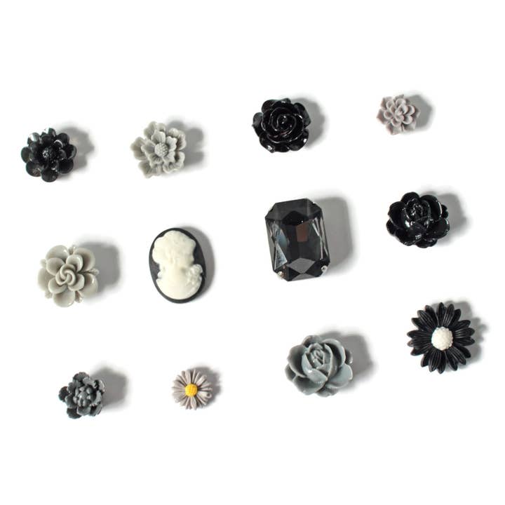 Merry Alchemy - Vendita all'ingrosso Calamite - Set di magneti con fiori neri