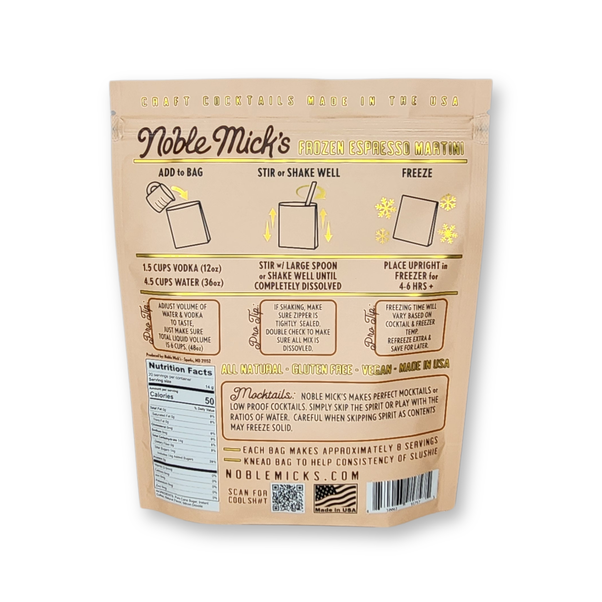 Noble Mick's - Craft Beverage Company - Wholesale Cocktail Mix/Syrup - Espresso Martini Frozen Cocktail2
