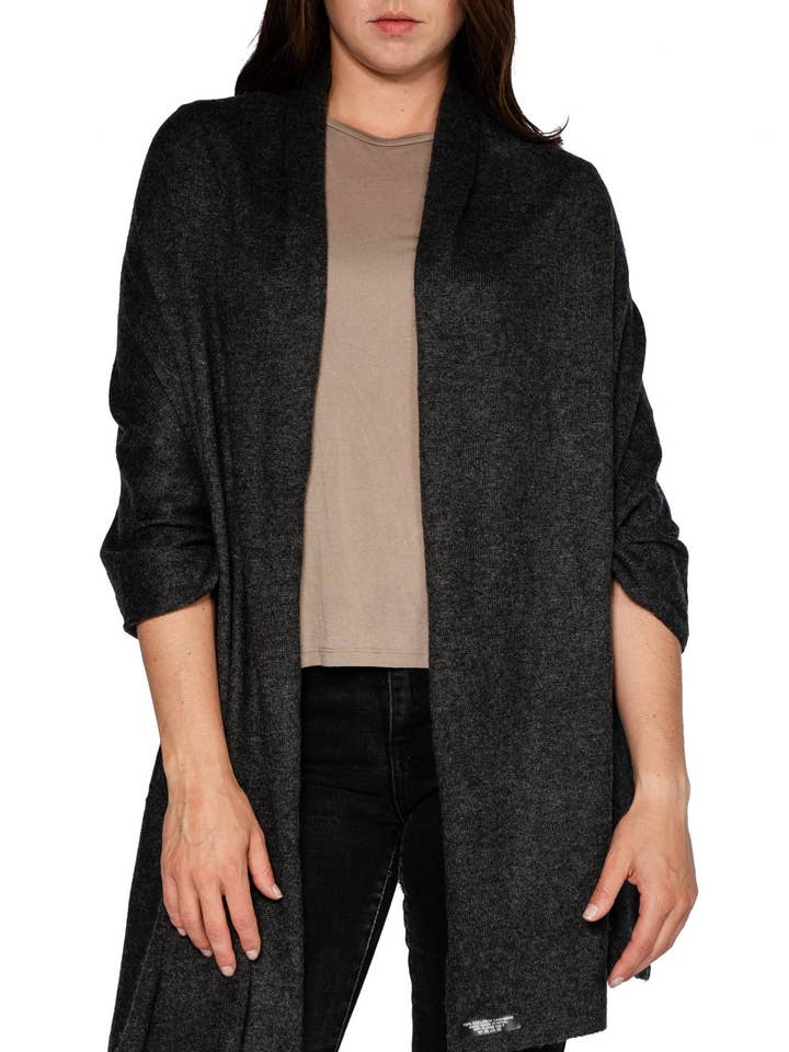 Reisdoek in kasjmier | Charcoal voor wholesale door Alchemy Story