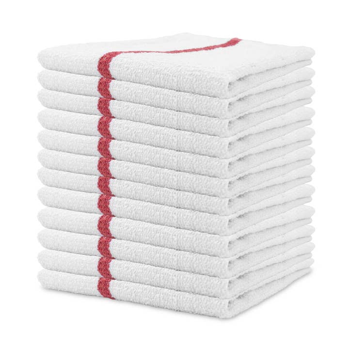 12 Pack of Striped Bar Mop Towels - 16 x 19 Kitchen Cleaning for wholesale by Arkwright Home