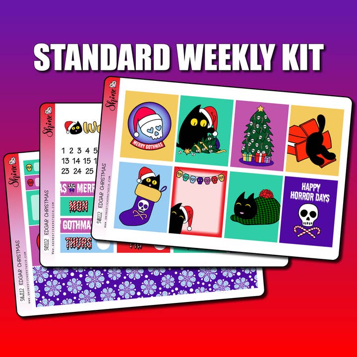 Edgar Christmas - Kit d'Autocollants Hebdomadaire Standard pour la vente par Shine Sticker Studio