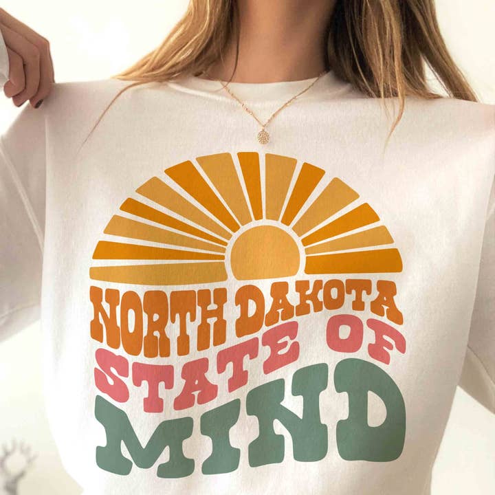 Sudadera con estampado STATE OF MIND DE DAKOTA DEL NORTE para venta al por mayor de A. BLUSH CO