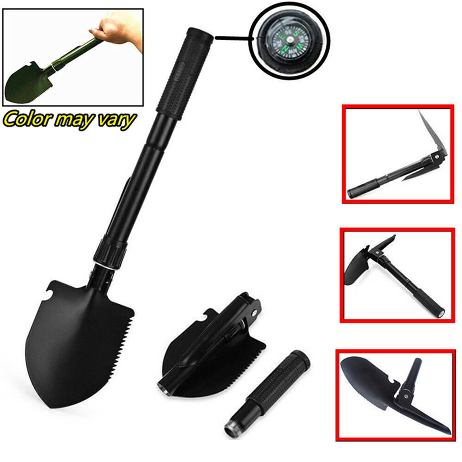 Tsyware - Wholesale Garden Tool - Mini Foldable Military Folding Shovel 7-in-1 Multi-Function8