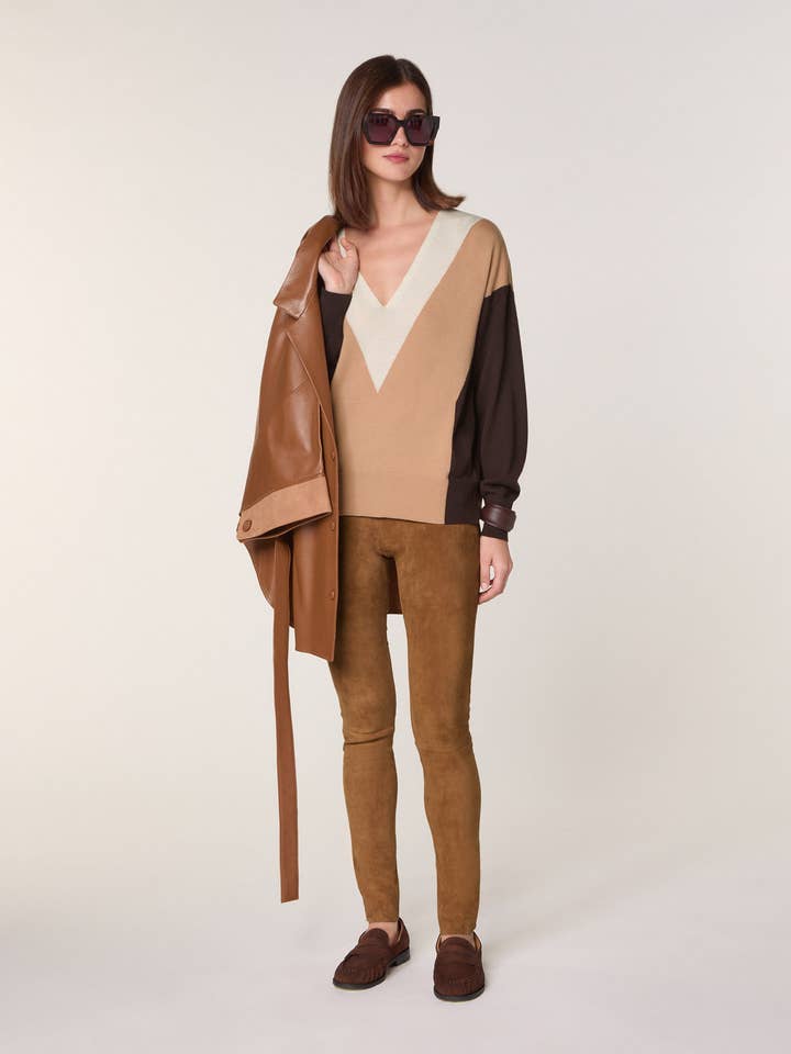 Merino wool intarsia sweater for wholesale by Rodier