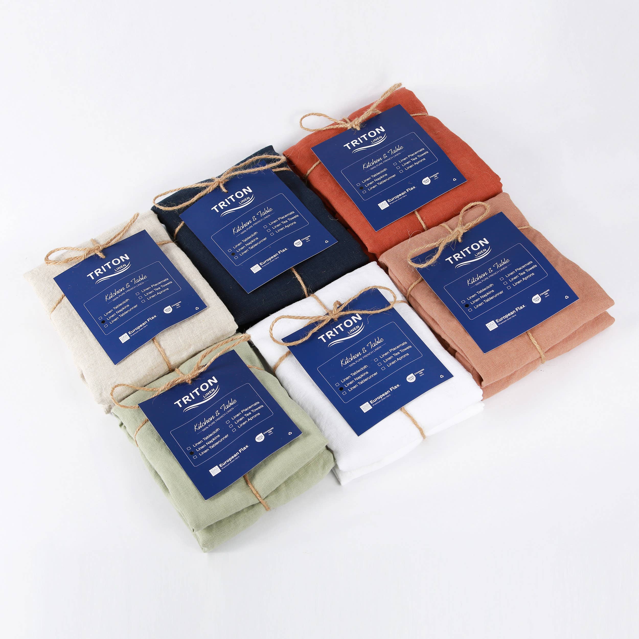 Triton Linen - Vente Serviettes de table en tissu - Serviettes 100 % lin (ensemble de 4) - 20'' x 20'' - Lin naturel6