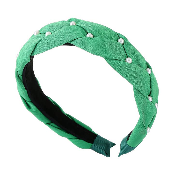 Headband pearls green for wholesale by Emilie collection