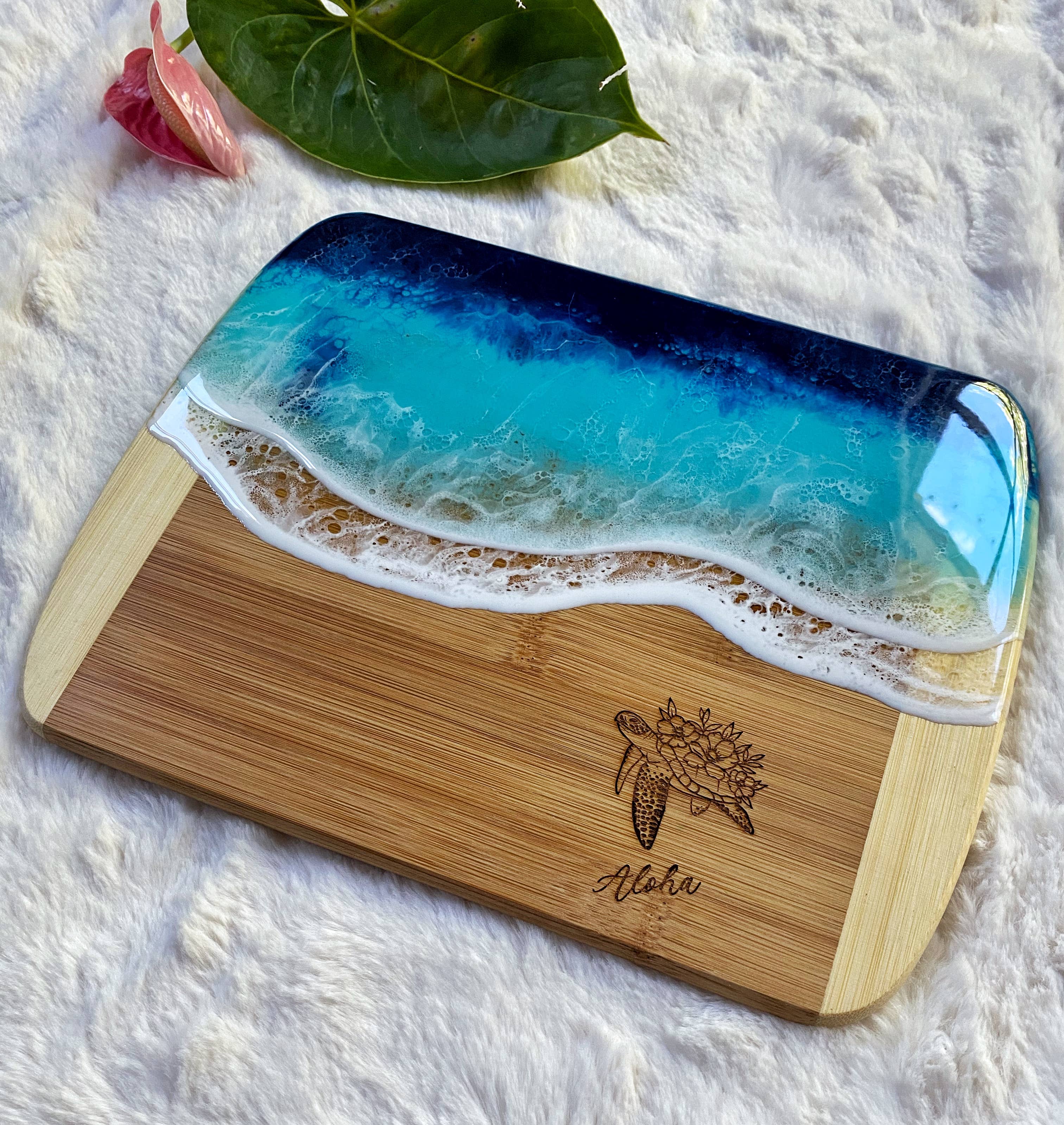 TBM Creations LLC - Wholesale Cheese Board - HONU PUA Charcuterie board | Maui made | Ocean Cheese board5