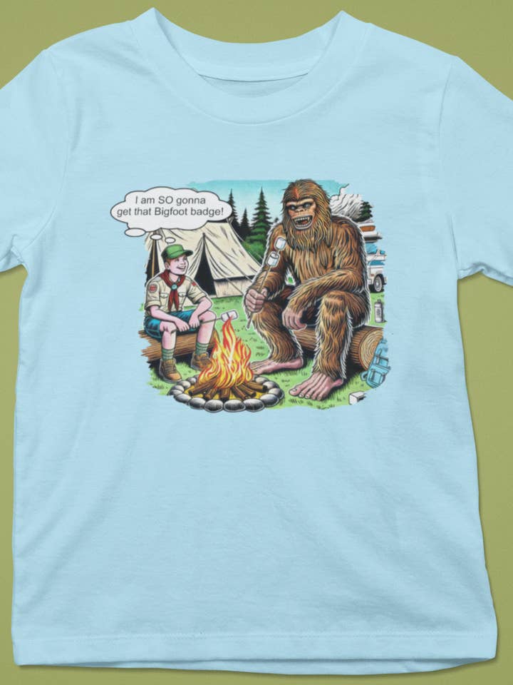 Stemma Scouting Bigfoot - maglietta per ragazzi/bambini (blu) per la vendita all'ingrosso da parte di Squatchin’ Country