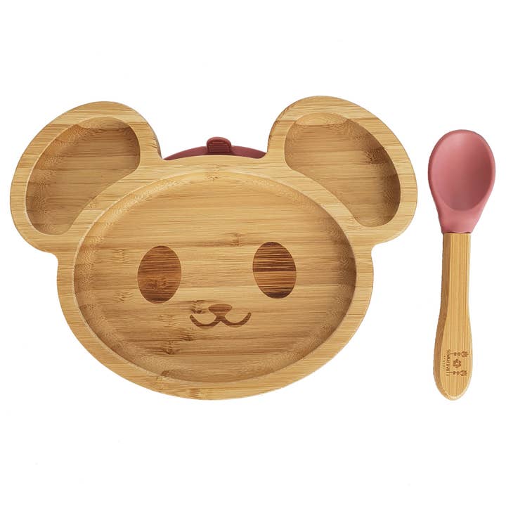 Summerville organic - Wholesale Dinnerware Set - Kids & Baby - Kids Bamboo Tableware Mouse Dusty Rose1