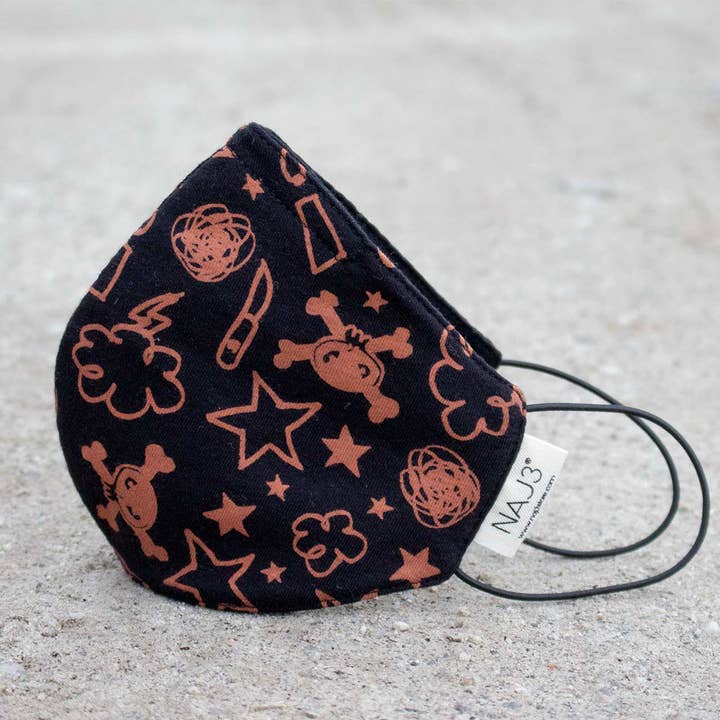 Máscara Black Doodle por atacado de NAJ 3