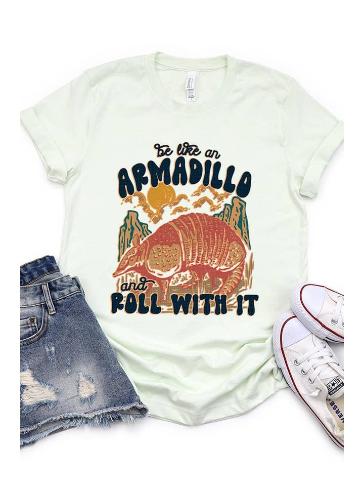 COLORBEAR - Wholesale T-Shirt (Graphic) - Women's - BE LIKE AN ARMADILLO AND ROLL WITH IT Graphic Tee4