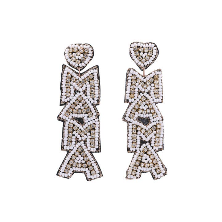 Urbanista Outlet - Wholesale Dangle earrings - Letter Mama Beaded Drop Earrings4