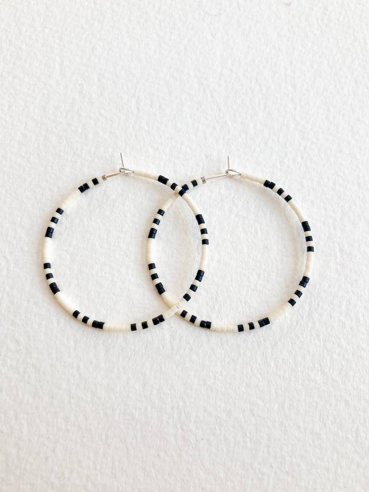 white inverse hoops for wholesale by Jules + Leo