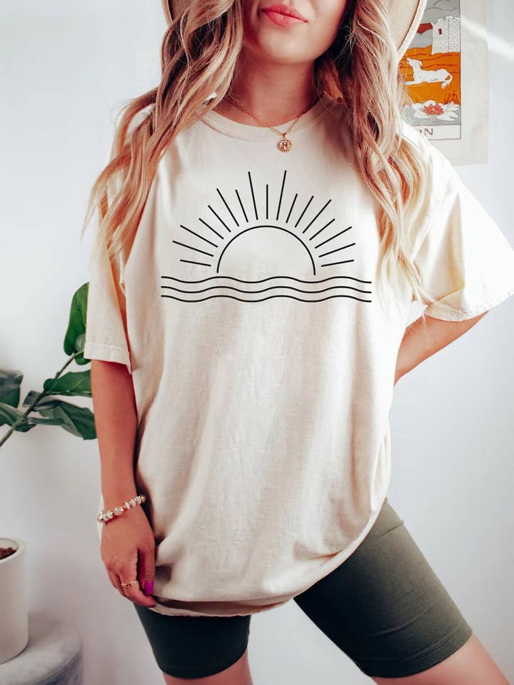 Eleven Fashion - Wholesale Screen Printed T-Shirt - Women's - Sunshine Shirt, Summer Beach Shirt