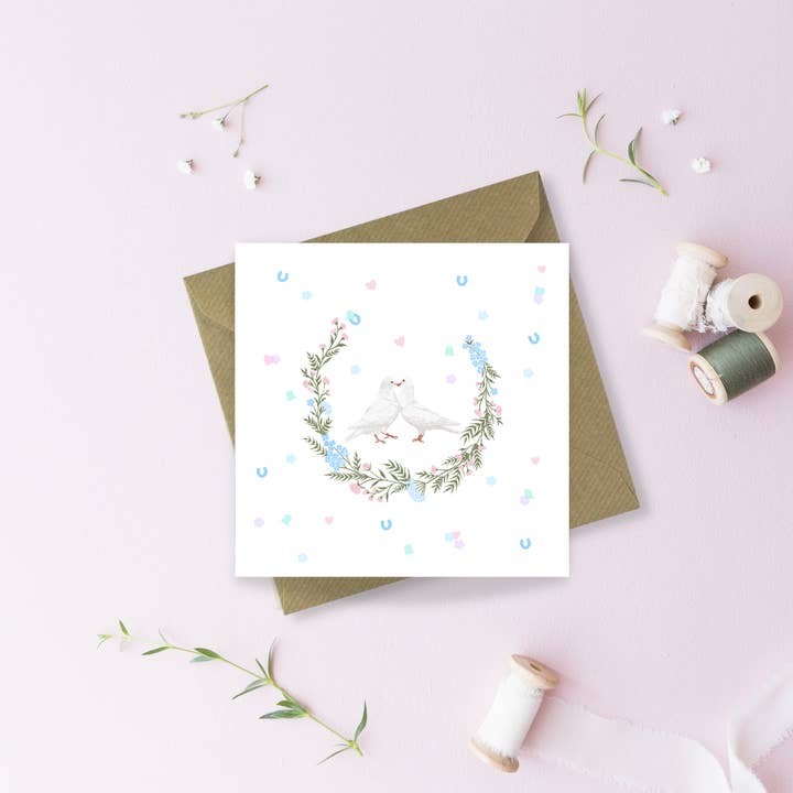 Bröllopsduvor hälsningskort för wholesale av Sayers Studio