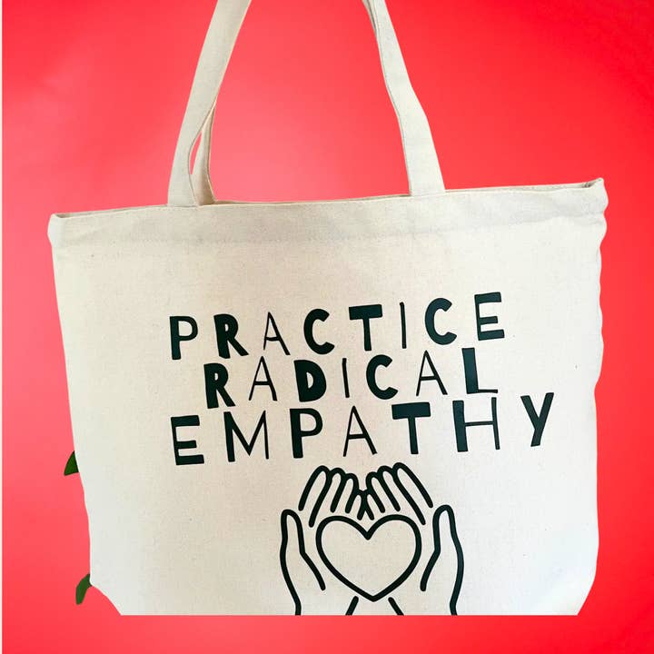 Sac fourre-tout à fermeture éclair "Pratiquez l'empathie radicale" pour la vente par Gaec Studio