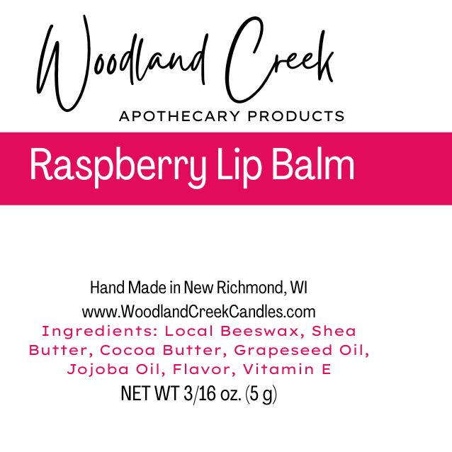 Woodland Creek Candles - Wholesale Lip Balm - Raspberry Lip Balm0