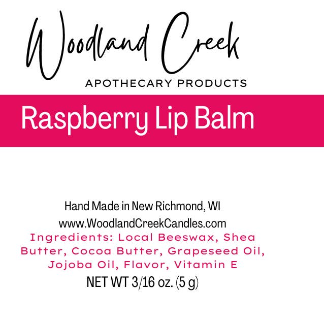 Woodland Creek Candles - Wholesale Lip Balm - Raspberry Lip Balm