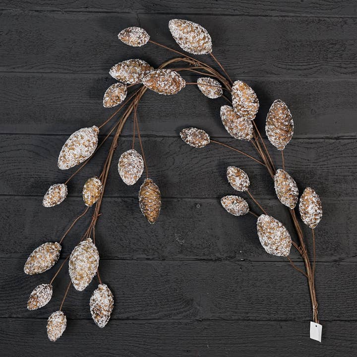 Impressive Enterprises, Inc. - Wholesale Bunting/Garland - ISB73191- 5ft Snowy Brown Pinecone Garland
