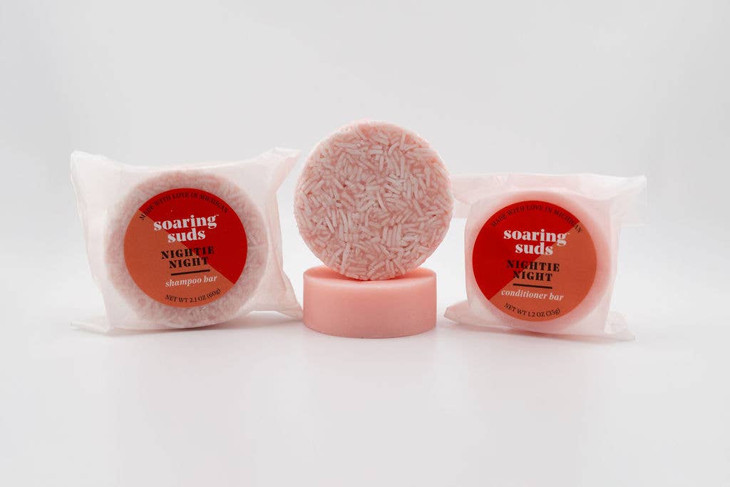 Soaring Suds Soap Co., LLC - Wholesale Shampoo Puck/Solid Shampoo - Nightie Night Shampoo and Conditioner Bars3