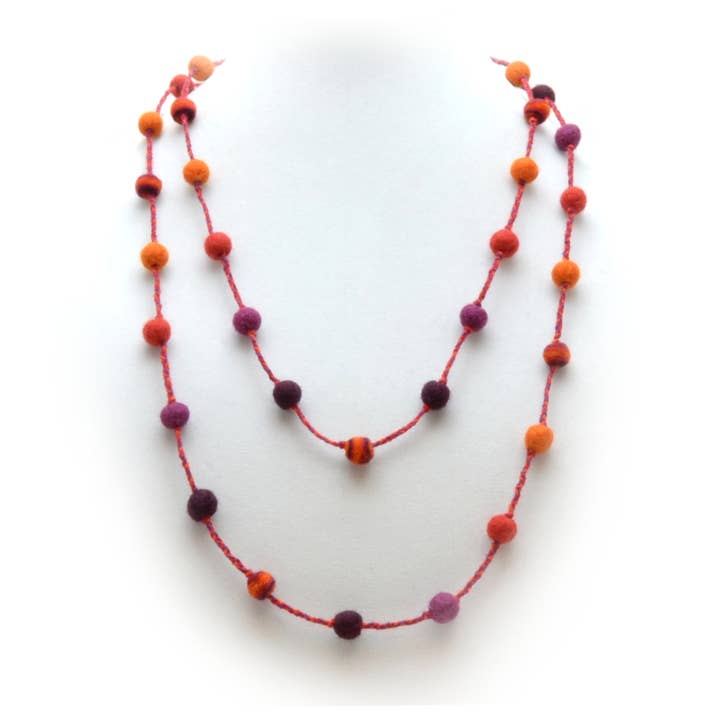 Colar de feltro de lã feltrada à mão em Meteoro Vermelho 60 polegadas por atacado de Erik & Mike