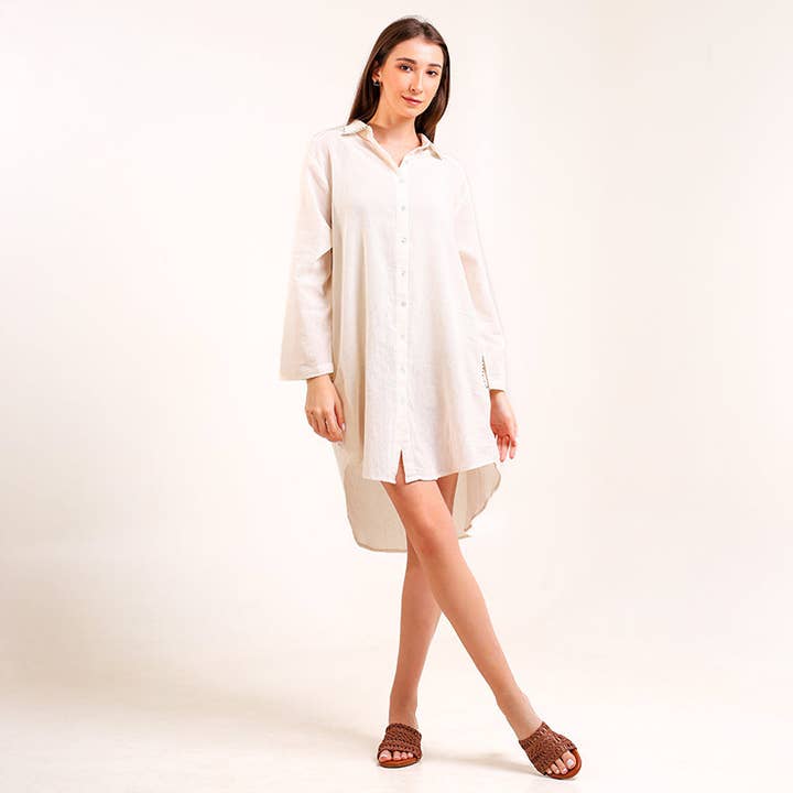 Pearl Haven Boho Shirt Dress for wholesale by Letoz