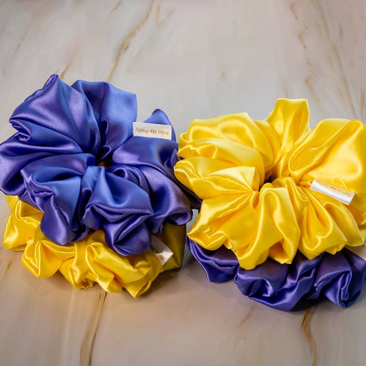 Print Me Pretty - Wholesale Scrunchie - Women’s - Xl Satin Scrunchie - Blue1