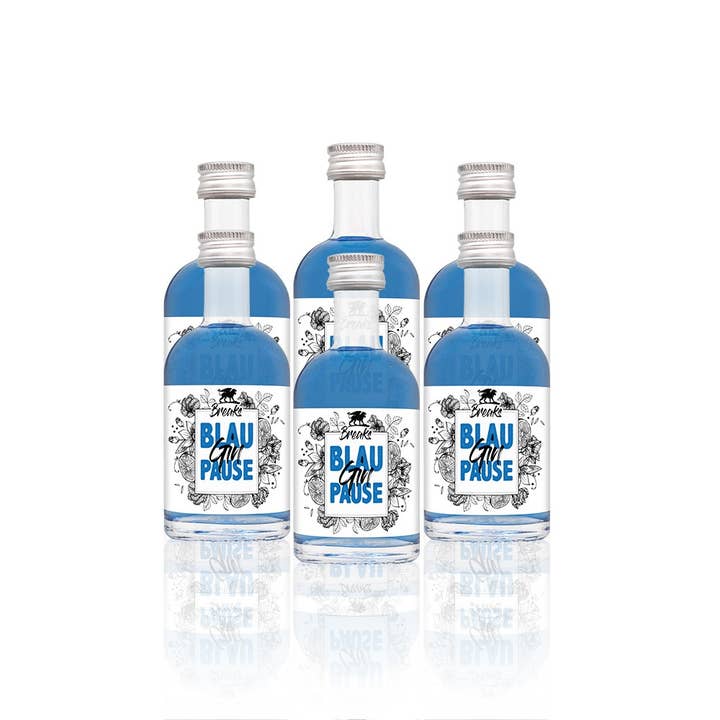 Breaks Gin Manufaktur - Vendita all'ingrosso Gin - Set di 6 gin Little Breaks da 50 ml - Blue Pause Little1