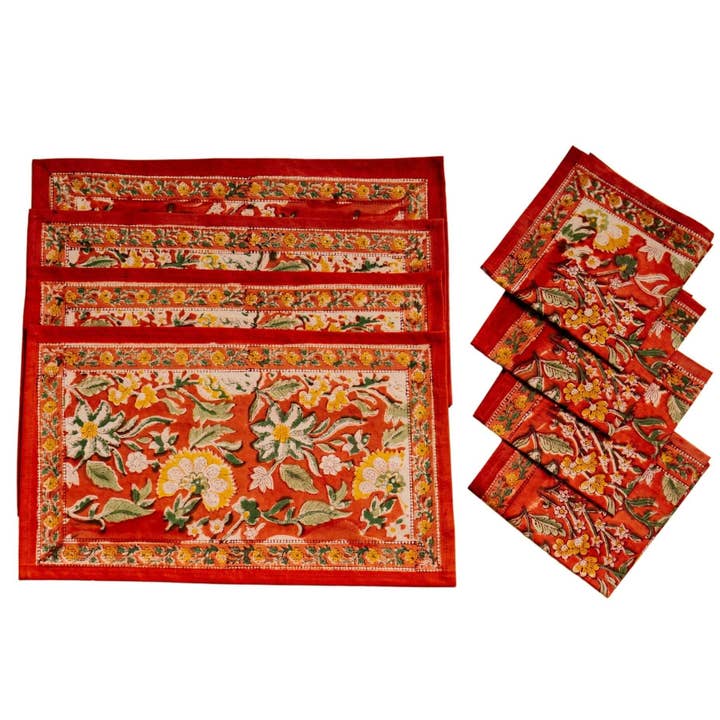 Kapda Casa - Wholesale Tablecloth - Jardín Primavera: Manteles Individuales | 6 Servilletas | Juego de Comedor |50x30cm5