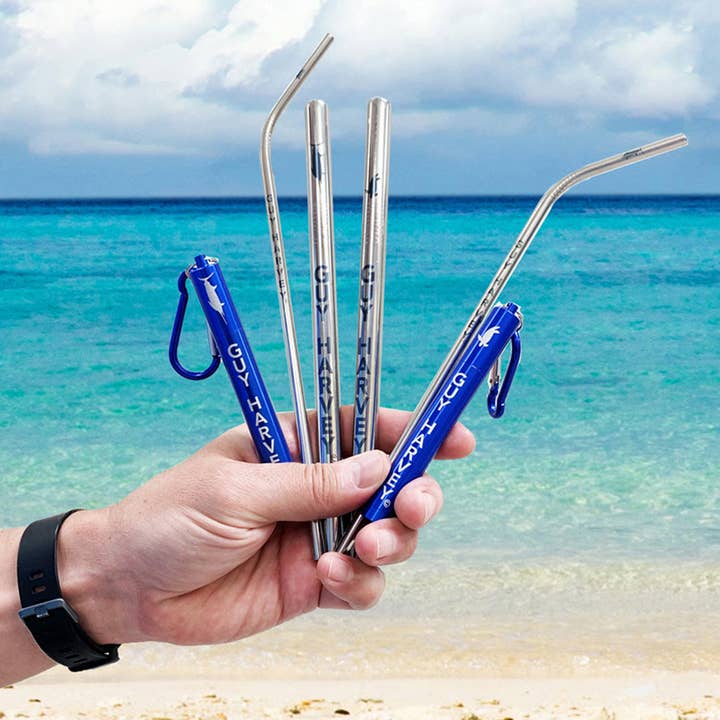 Paille en acier inoxydable Guy Harvey pour la vente par S.T.E.E.L. Straws LLC